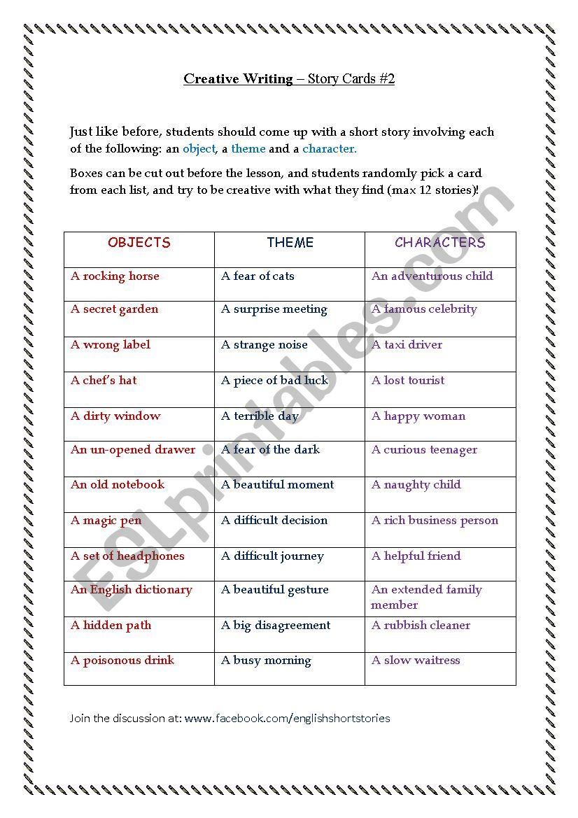 Creative Writing – Story Cards #2 Creative Writing – Story Cards #2