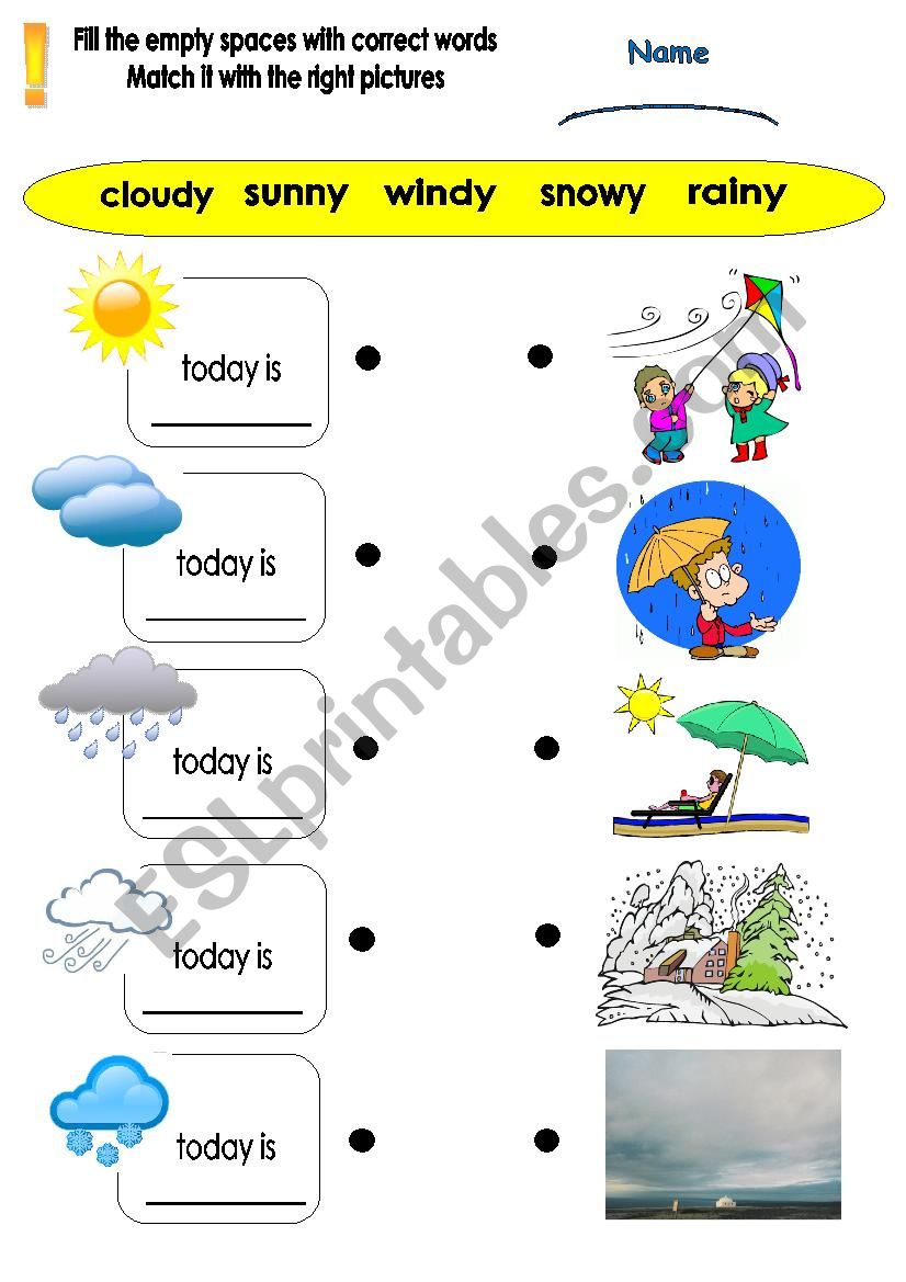 Weather Matching Words with Pictures