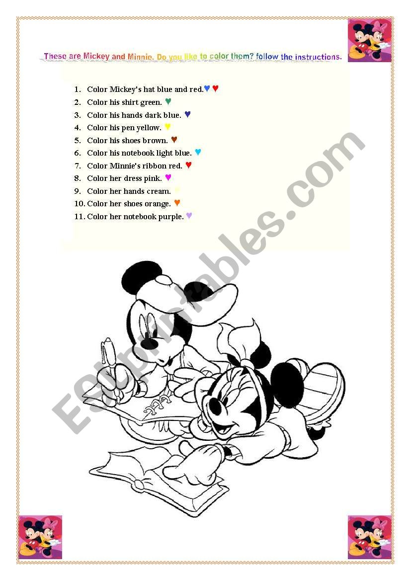 colors worksheet