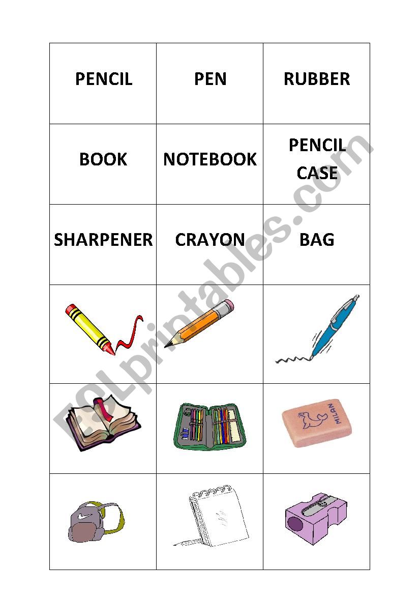 Memory cards School worksheet