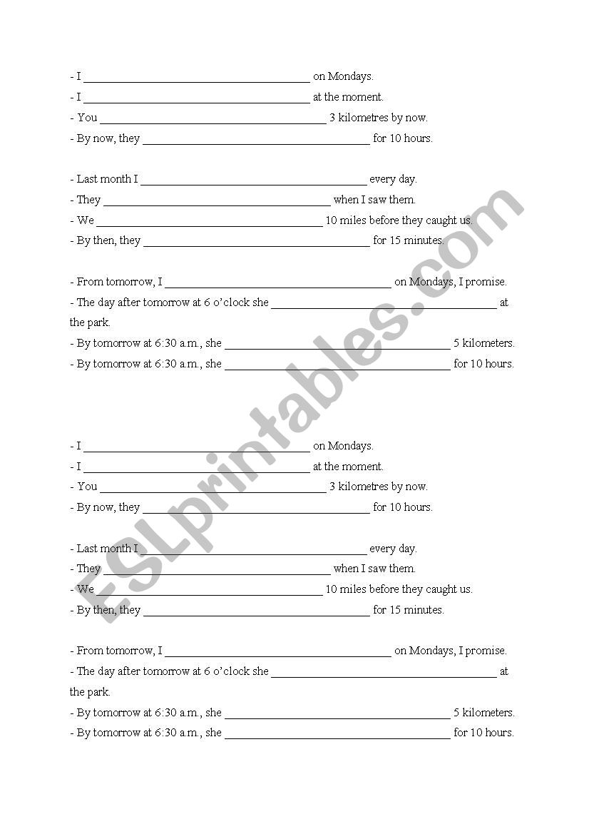 All Tense Worksheet