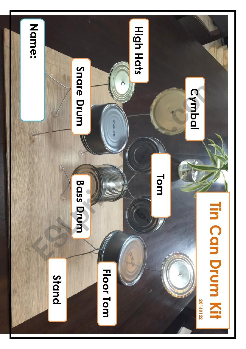 Tin Can Drum Kit Worksheet worksheet