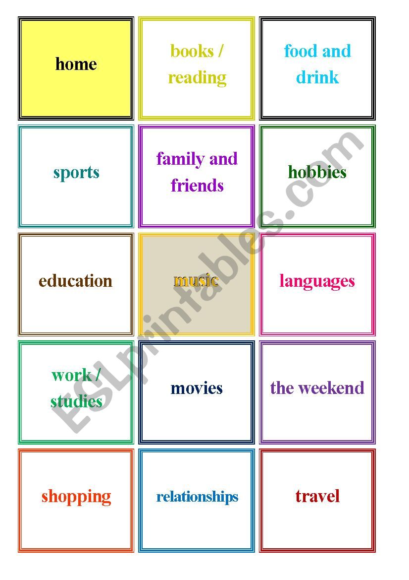 Grammar Bingo - Asking Questions