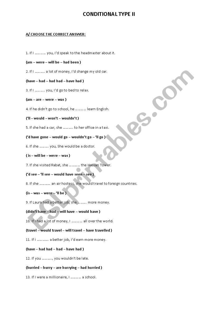 exercice on conditional type II 