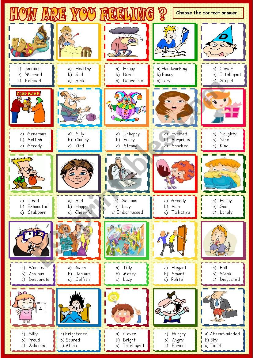 How are you feeling? worksheet