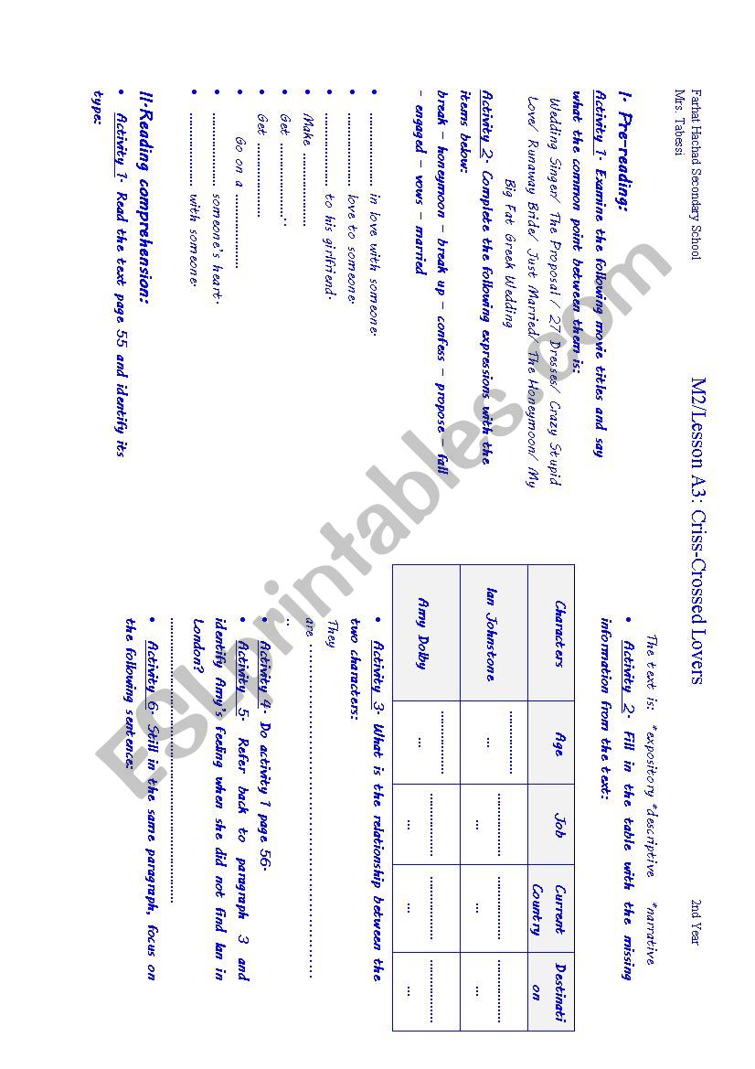 crisscrossed lovers worksheet