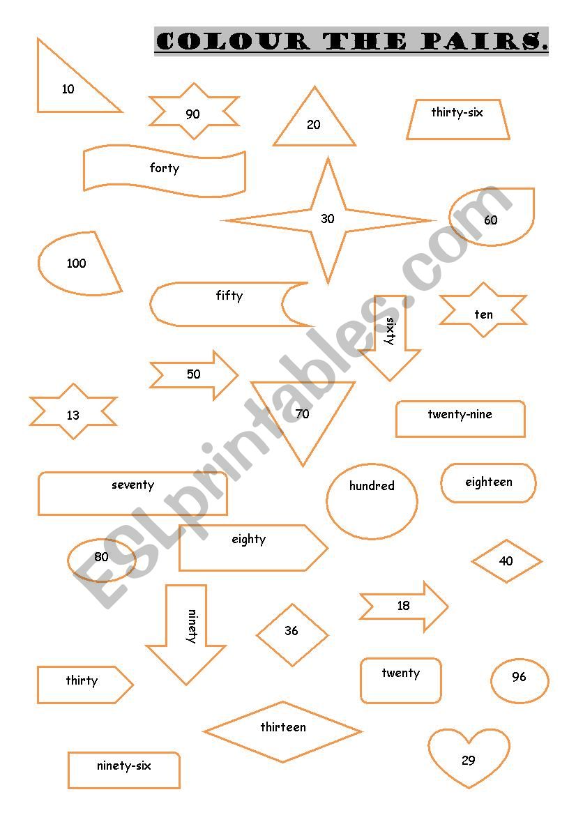 Numbers 1 - 100 worksheet