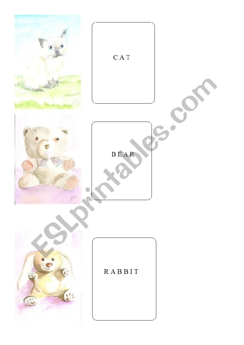 Matching game worksheet