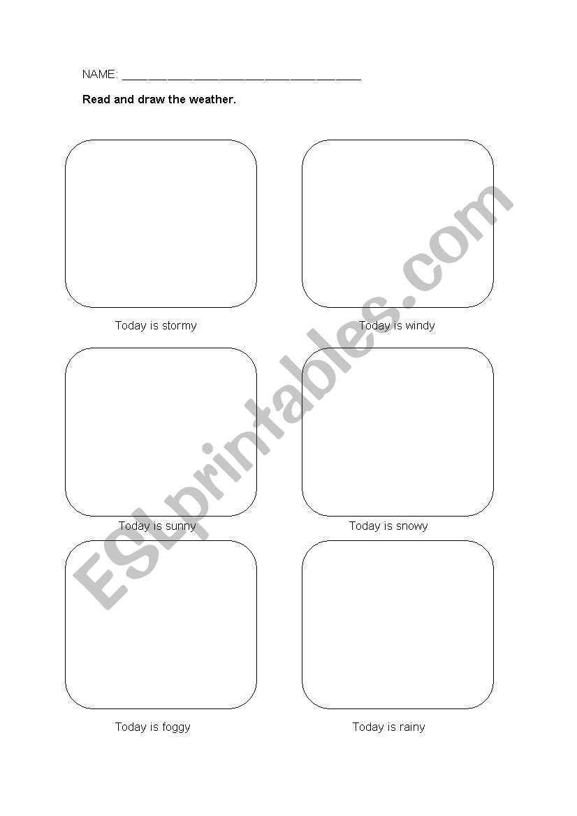 Draw the weather worksheet