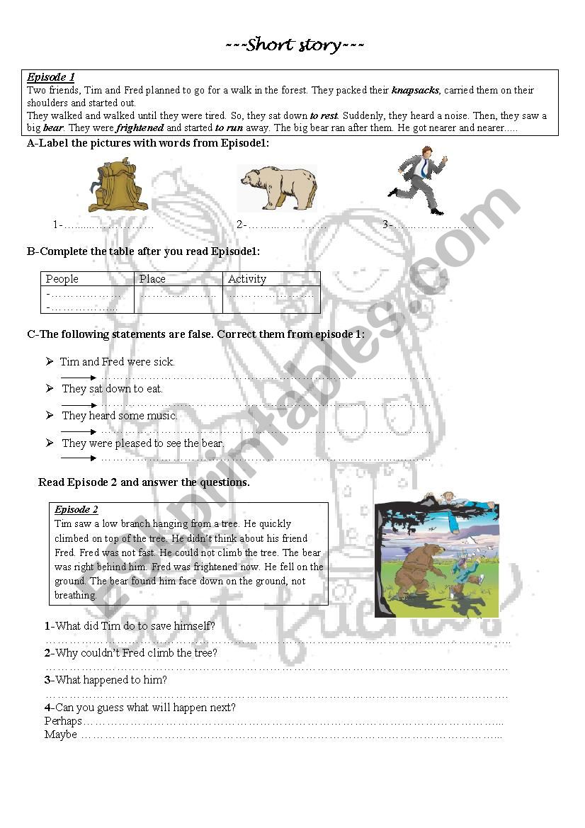 Short story about friendship ESL worksheet by tahreej