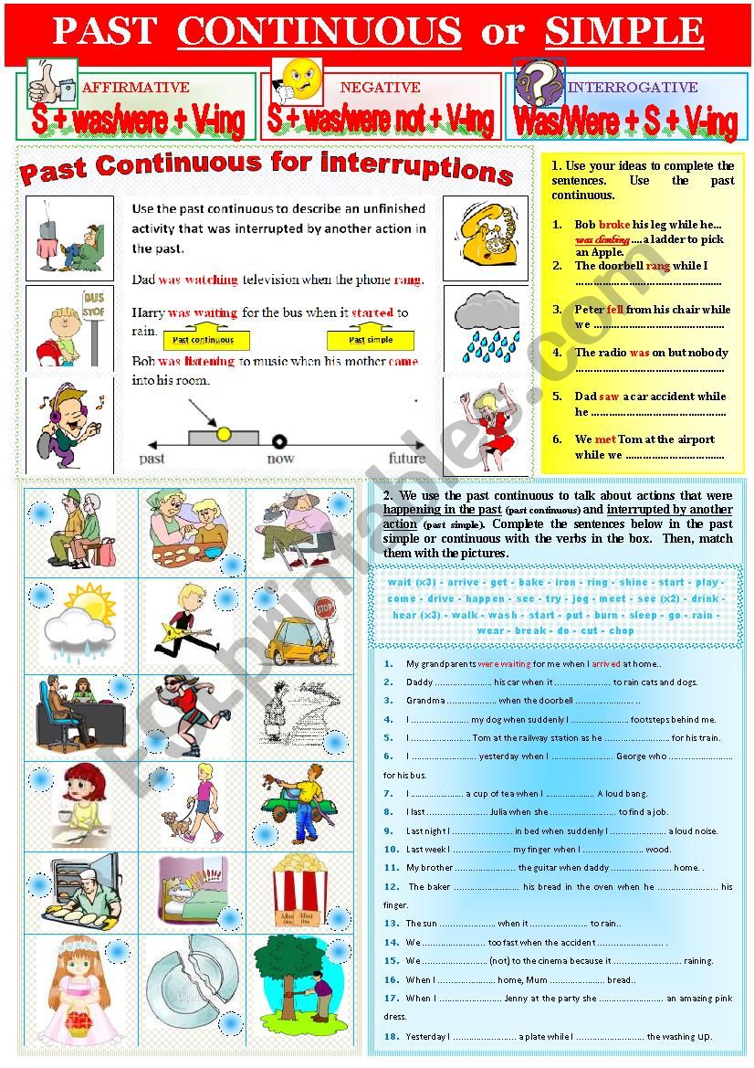 Grammar Rules PAST CONTINUOUS vs PAST SIMPLE 2 + extra exercises