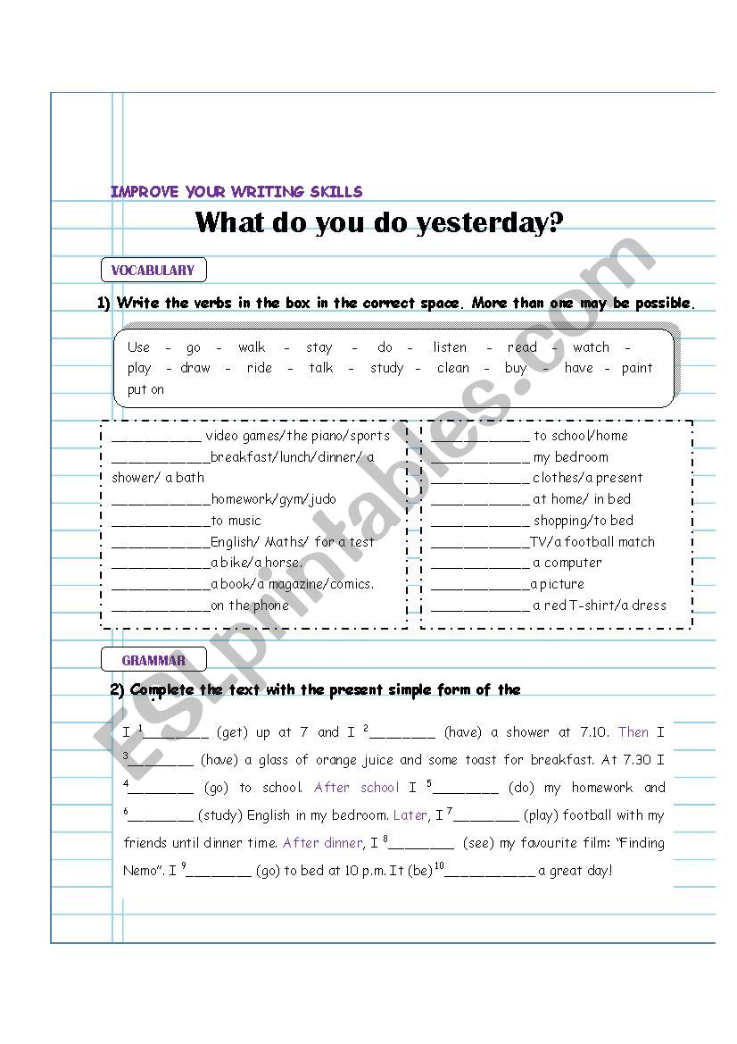 present simple worksheet