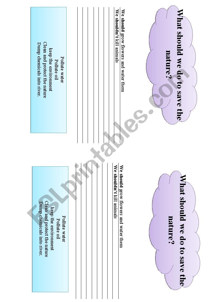 why we should protect nature worksheet