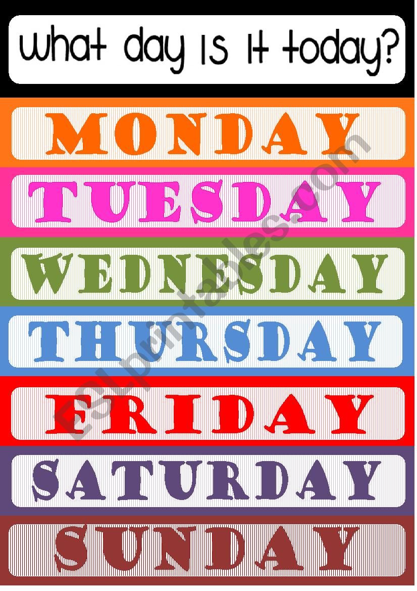 Free Printable Days Of The Week Poster PRINTABLE TEMPLATES
