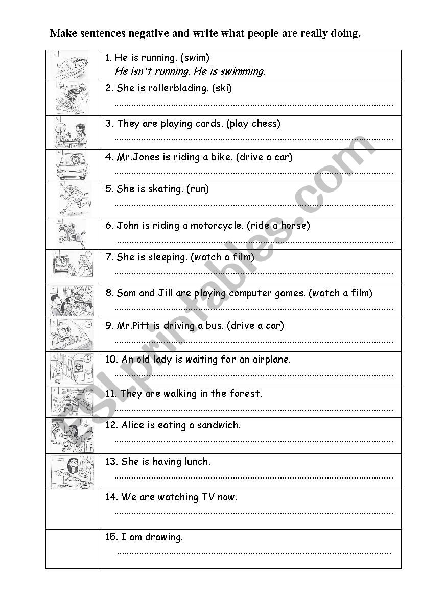 Present Continuous worksheet