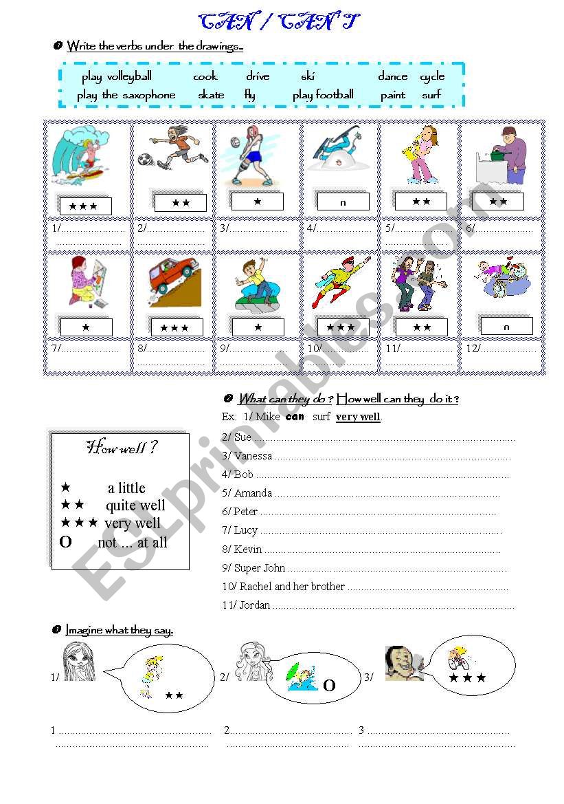 Can canÂ´t /capacity worksheet