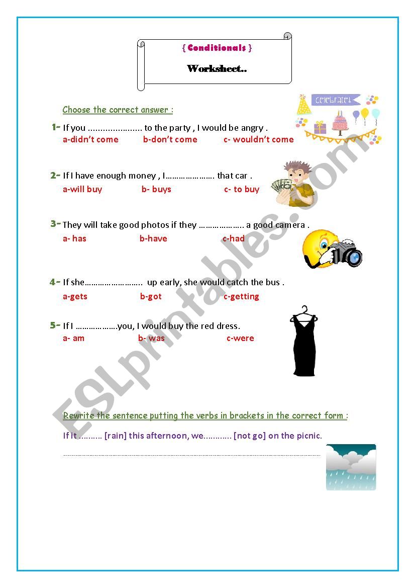 Conditionals worksheet