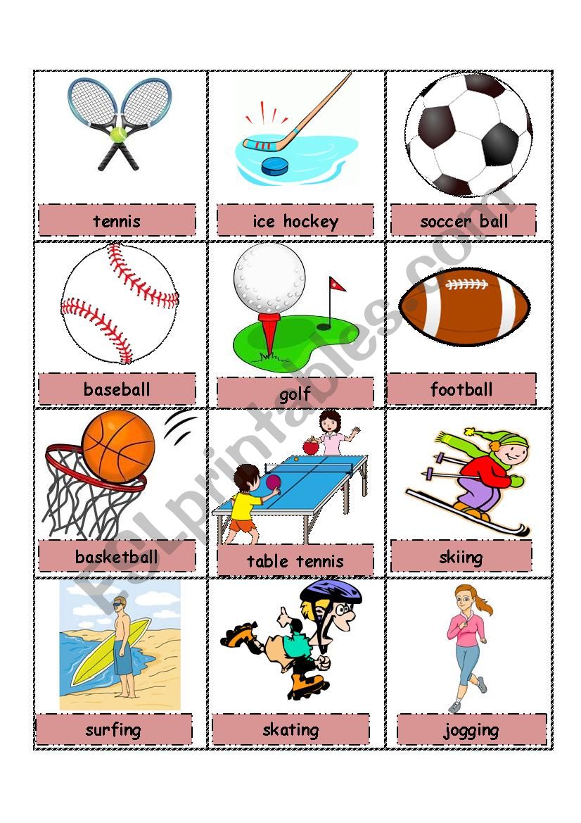 Sport pictionary worksheet