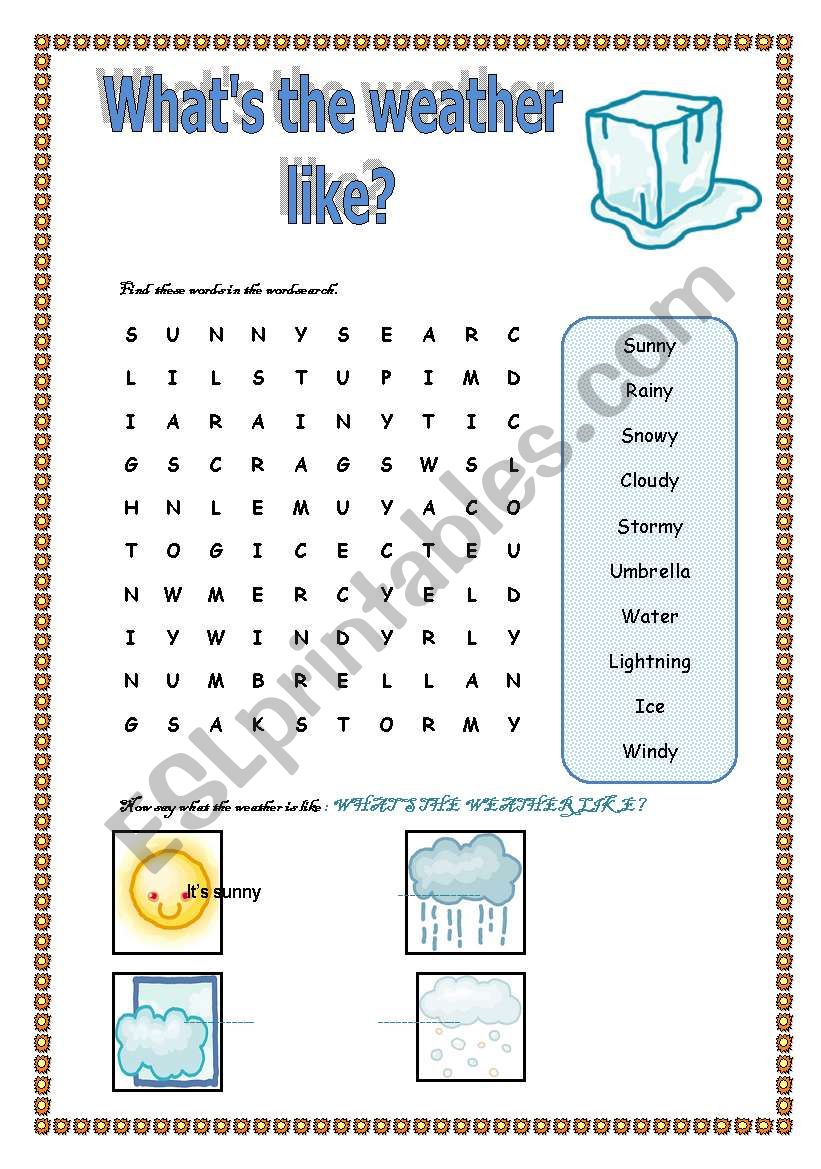 About the weather (2 pages) worksheet