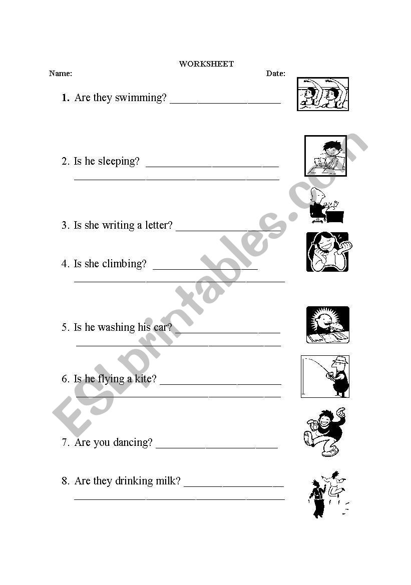 present cont. worksheet