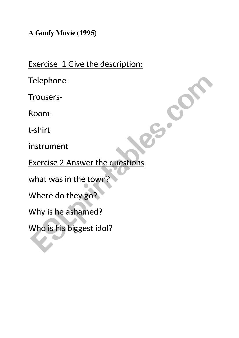 Exercises based on the beginning of 