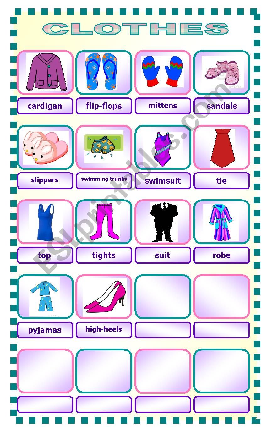 clothes 2 worksheet