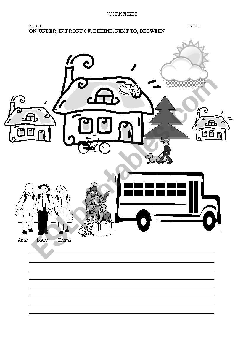 prepositions worksheet