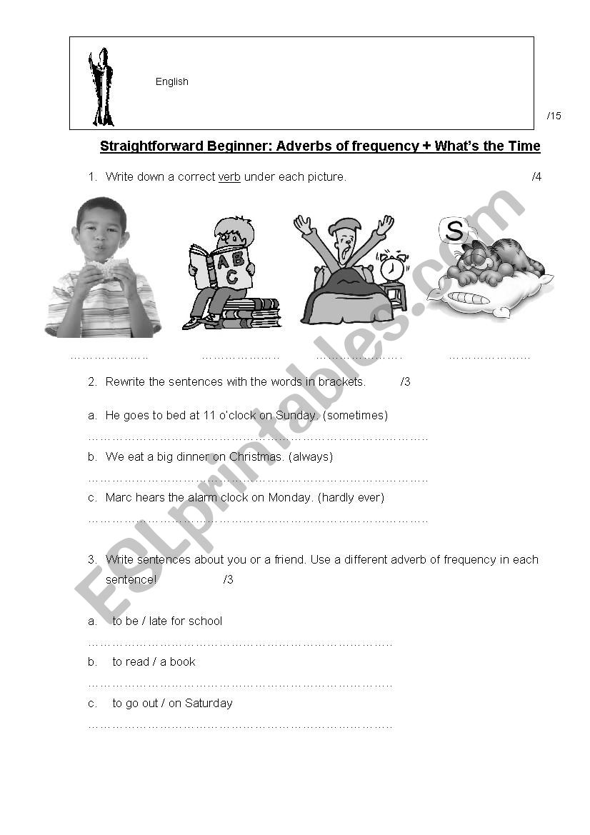 Adverbs of freq worksheet