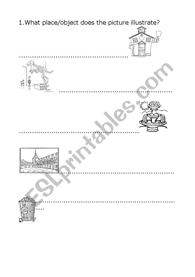 Places and directions worksheet