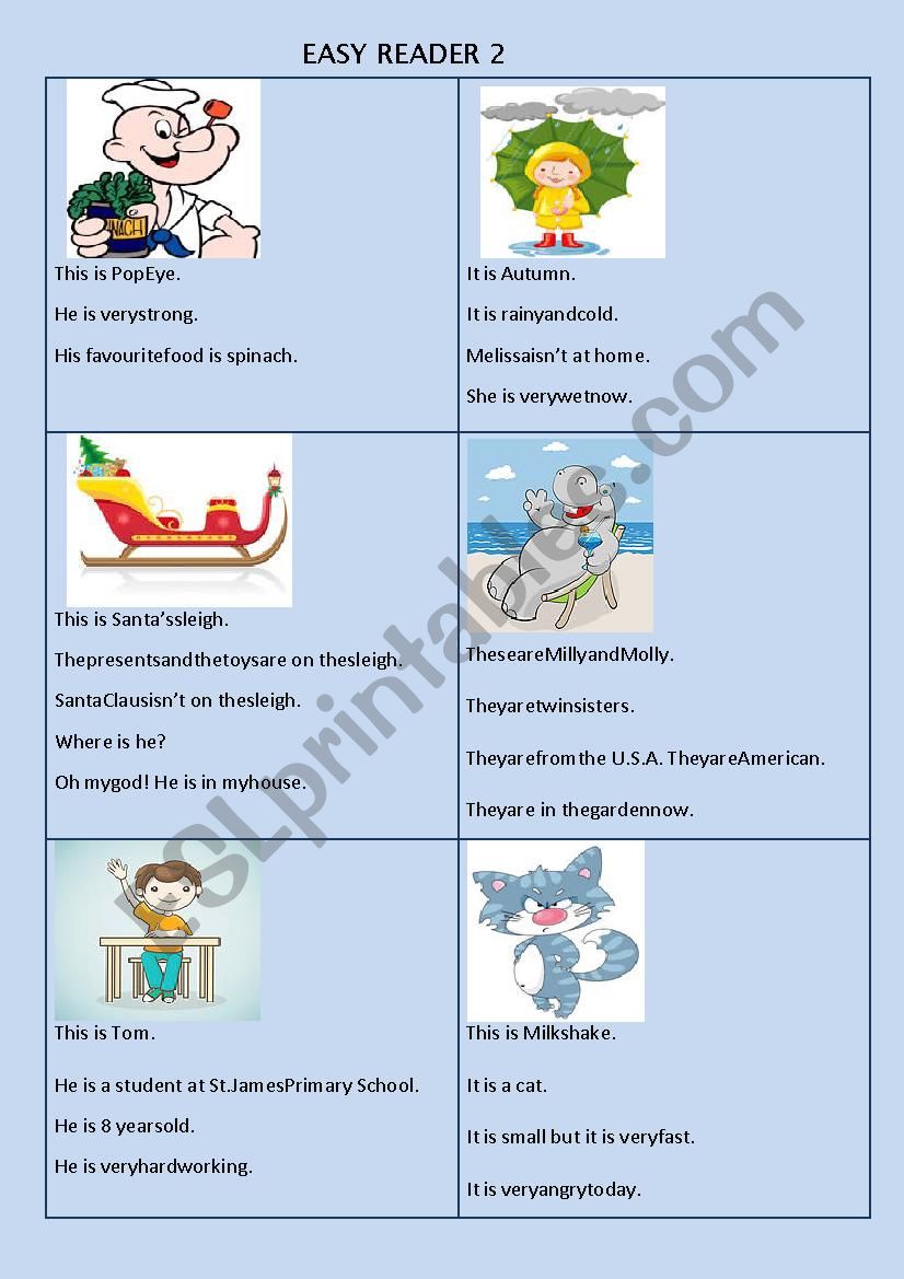 Easy Reader 2 worksheet