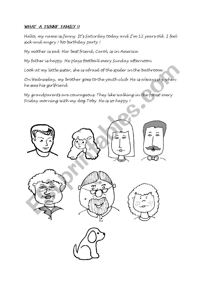 funny family worksheet