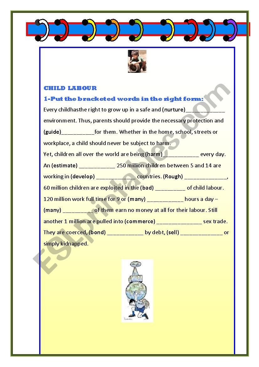 child labour worksheet