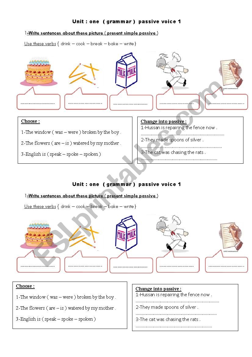 passive voice1 worksheet