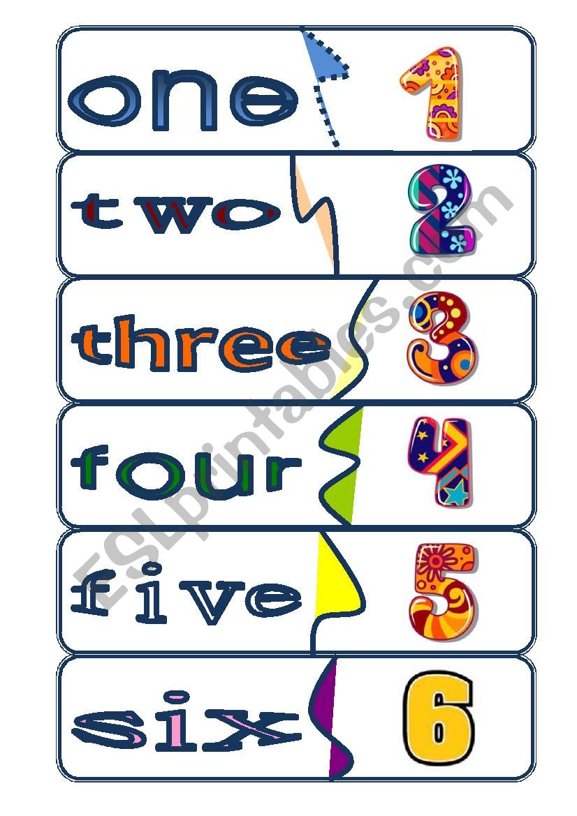 NUMBERS puzzle to match worksheet