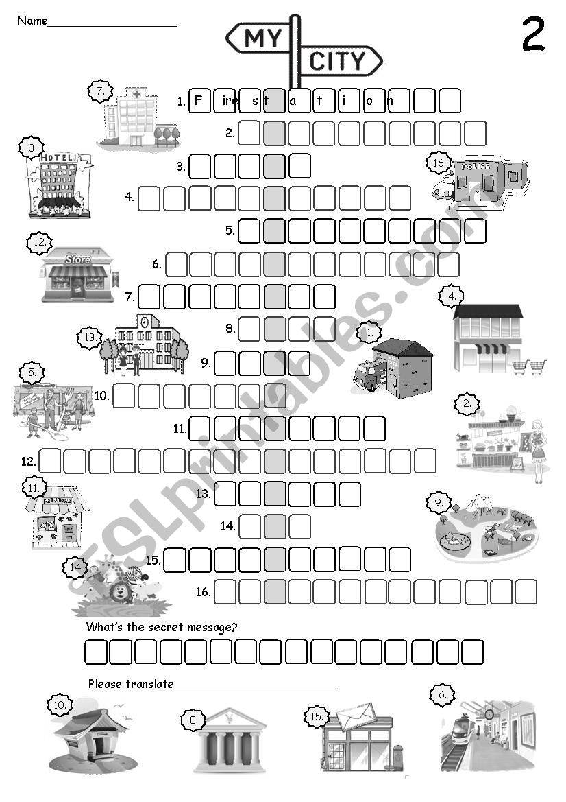 My City - No.2 Building name crossword