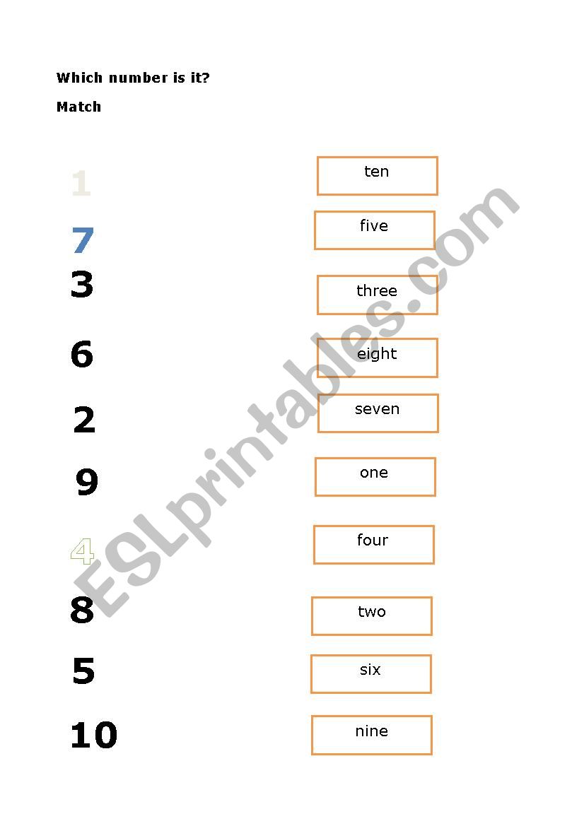 Which number is it? worksheet