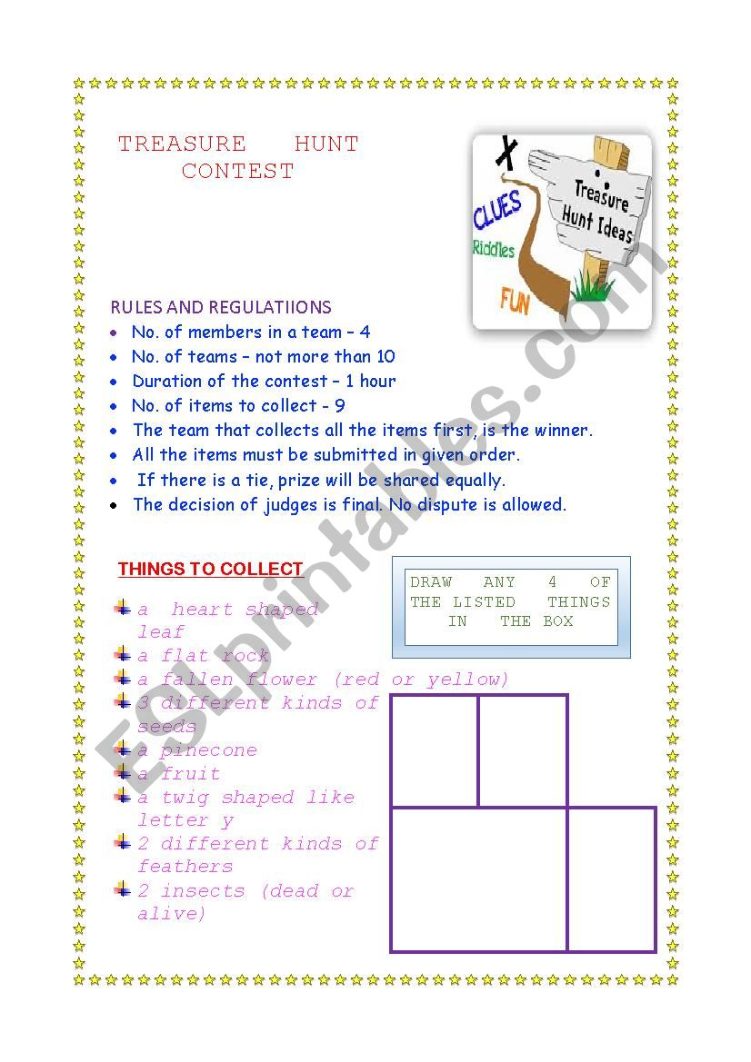 TREASURE HUNT -  VISUAL TEXT COMPREHENSION