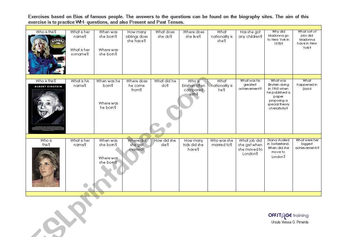 WH_Present_Past Questions worksheet