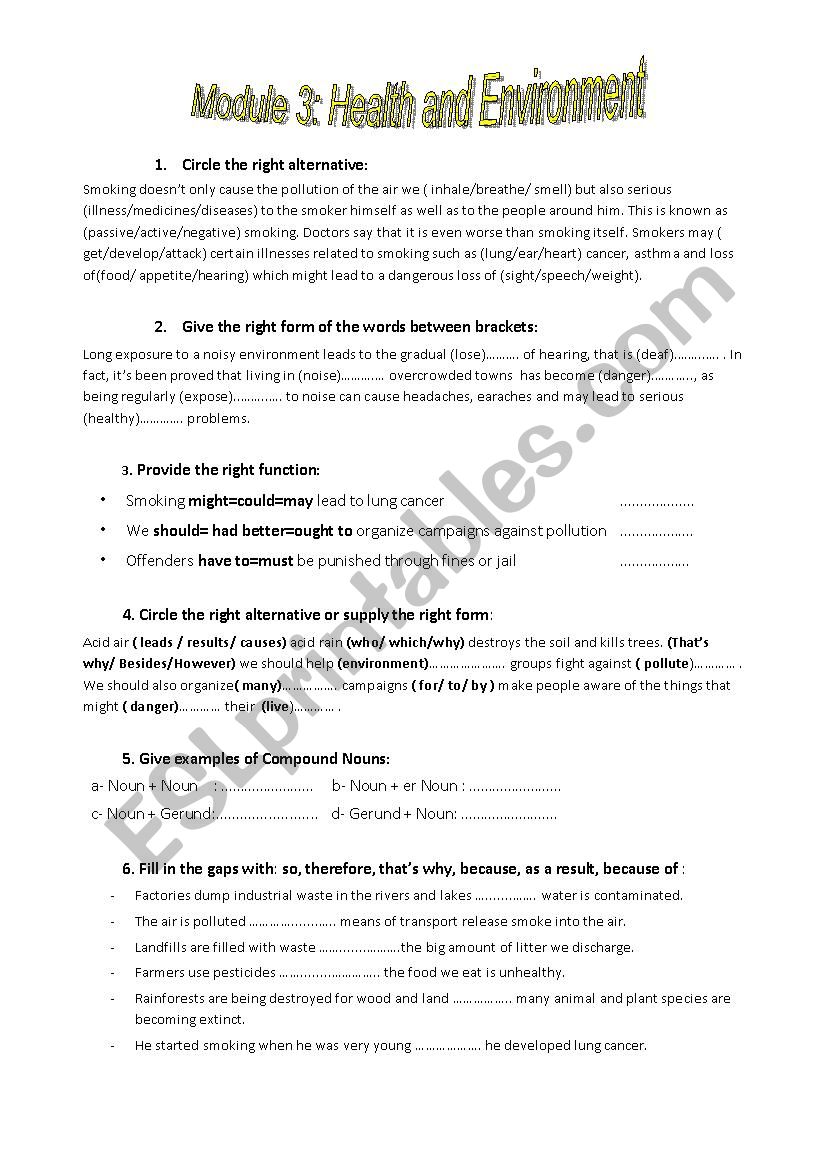 Module3: Health and Environment: Round Up