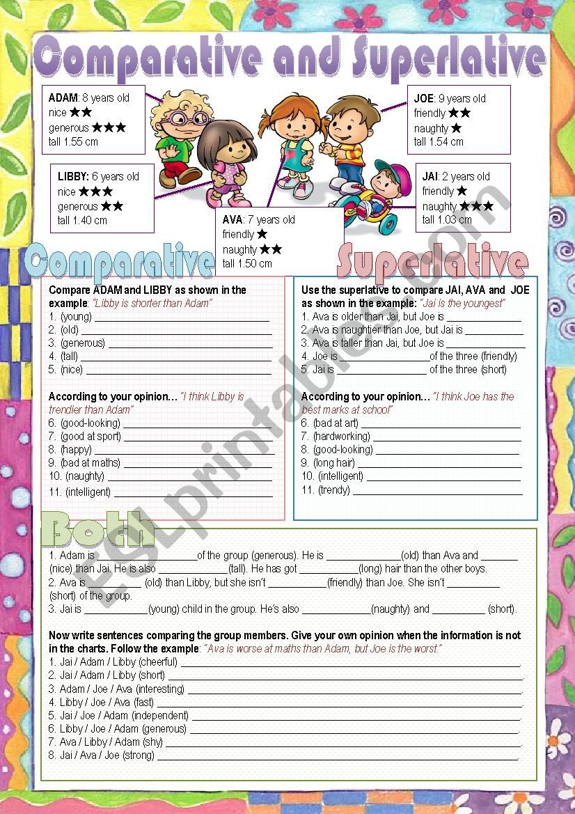 Comparative and superlative worksheet