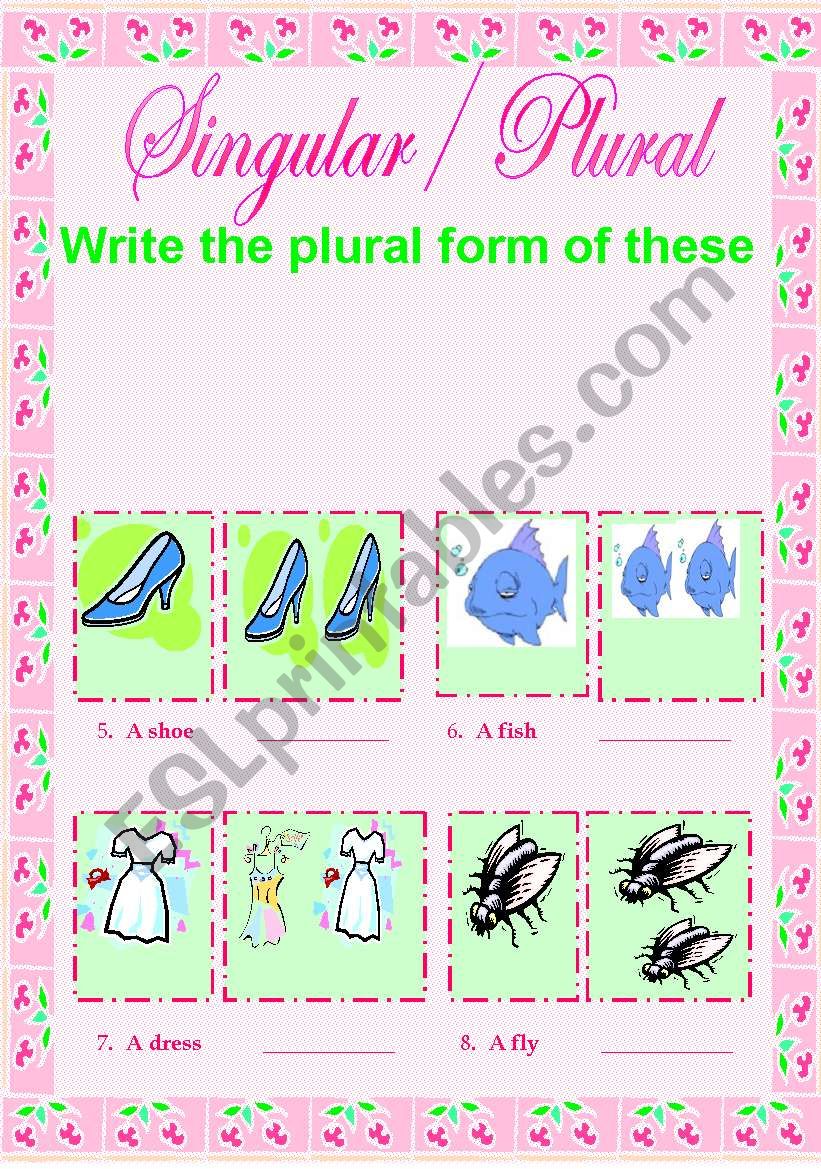 Singular - plural (2/2) worksheet