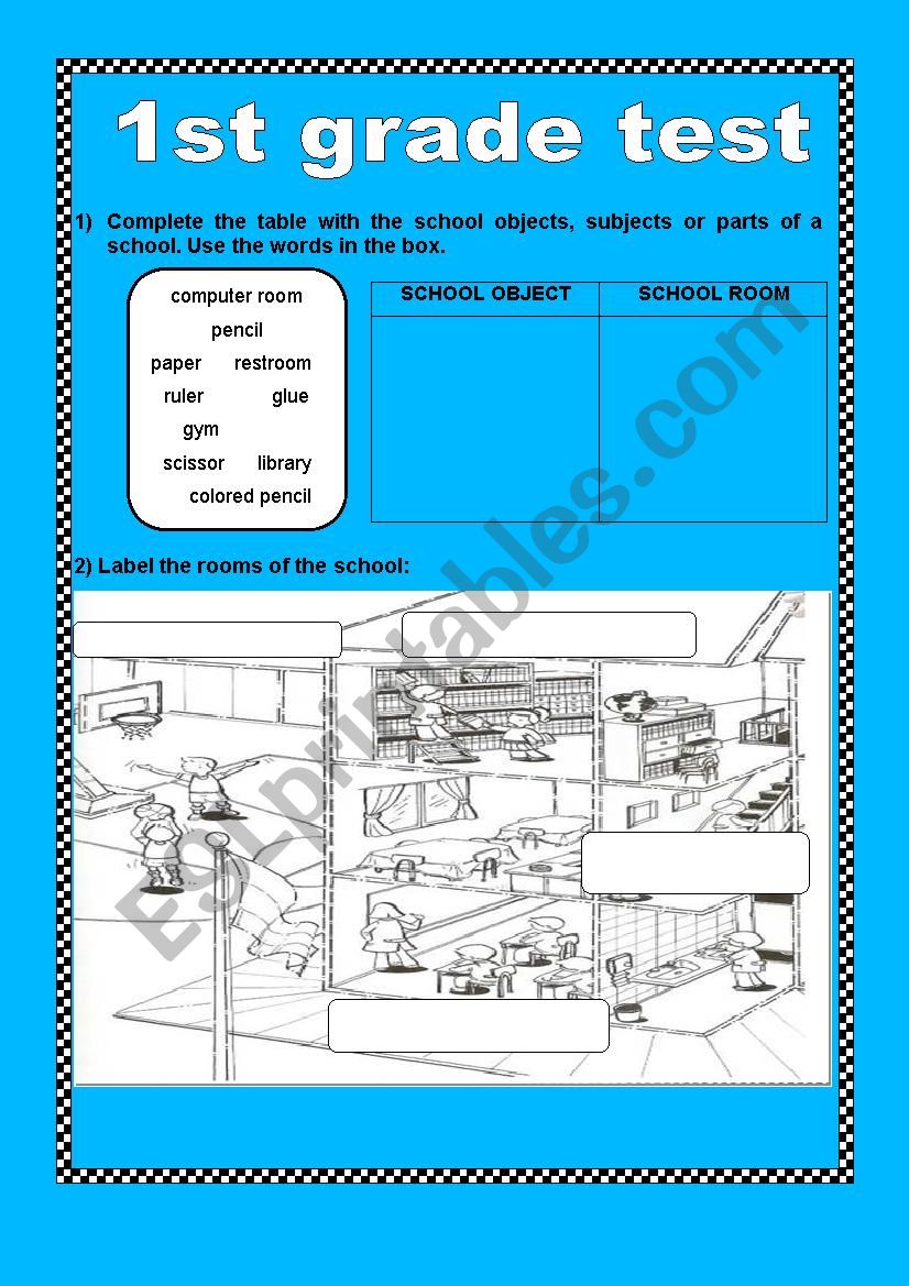 Test 1st grade  worksheet