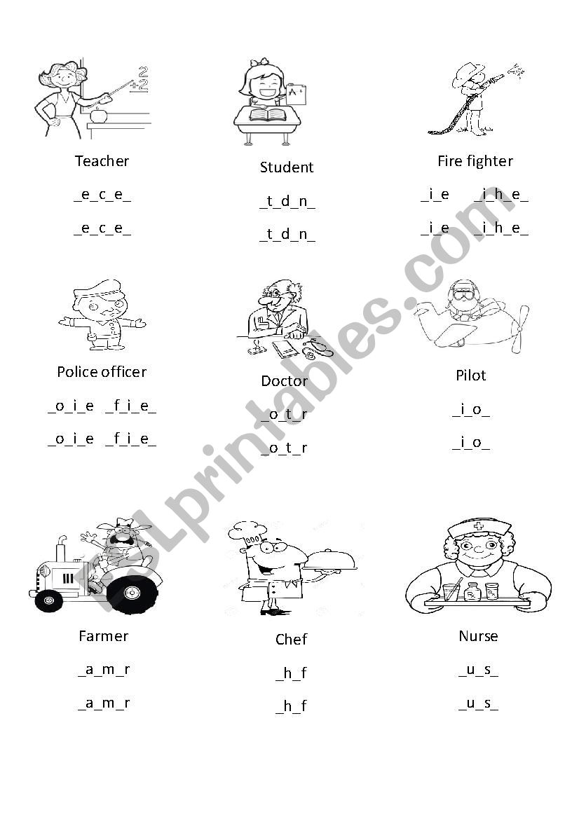 jobs worksheet