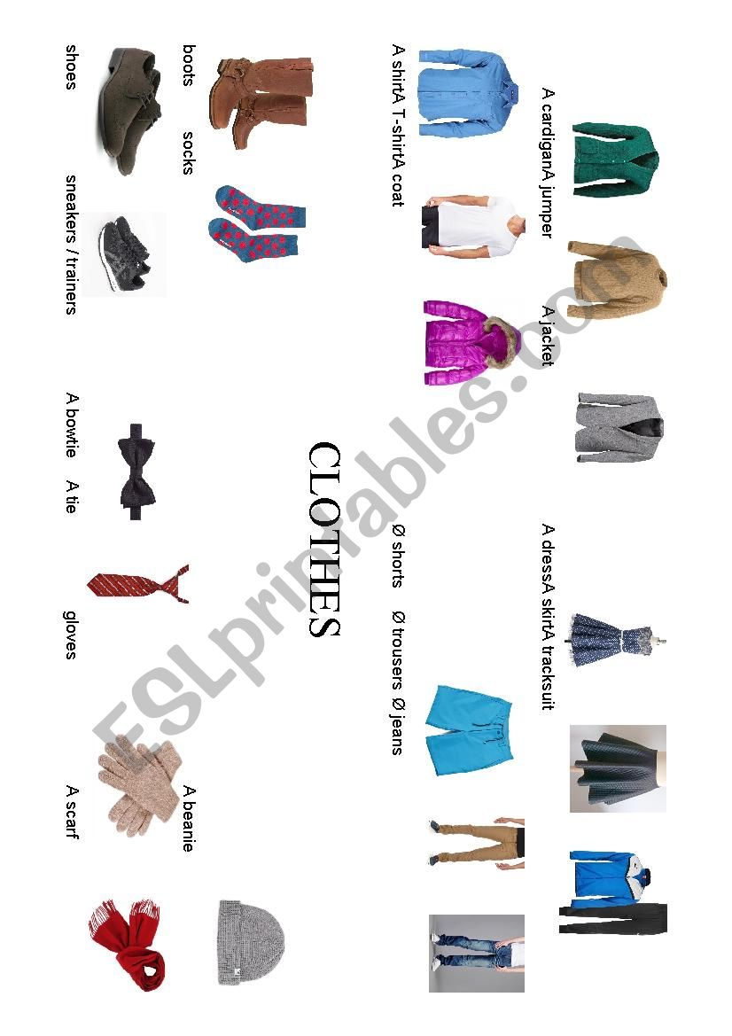 clothes / uniform vocabulary worksheet