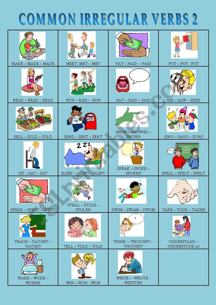 Irregular verbs Flashcards Part 2