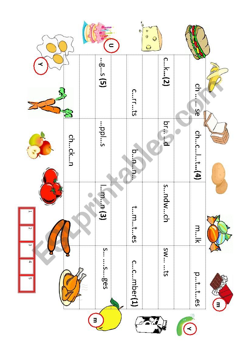 FOOD GAME worksheet