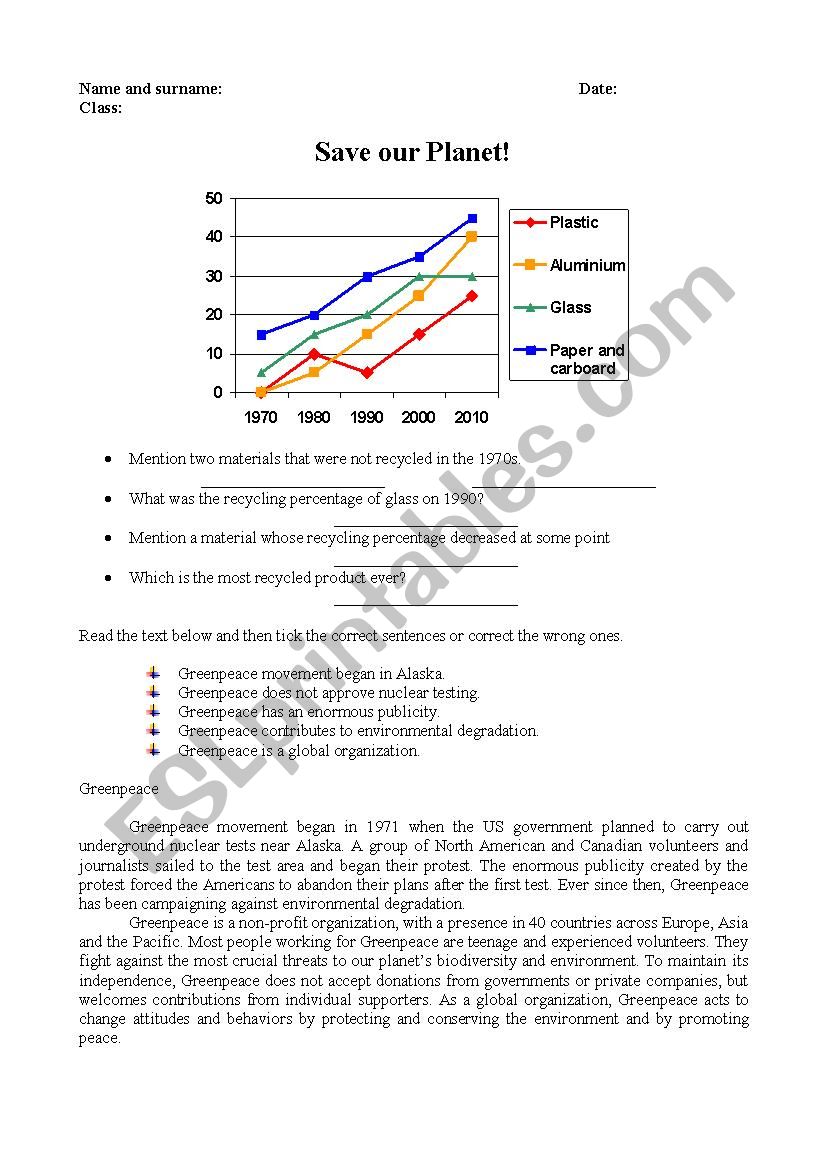 Greenpeace - environmental tiered task