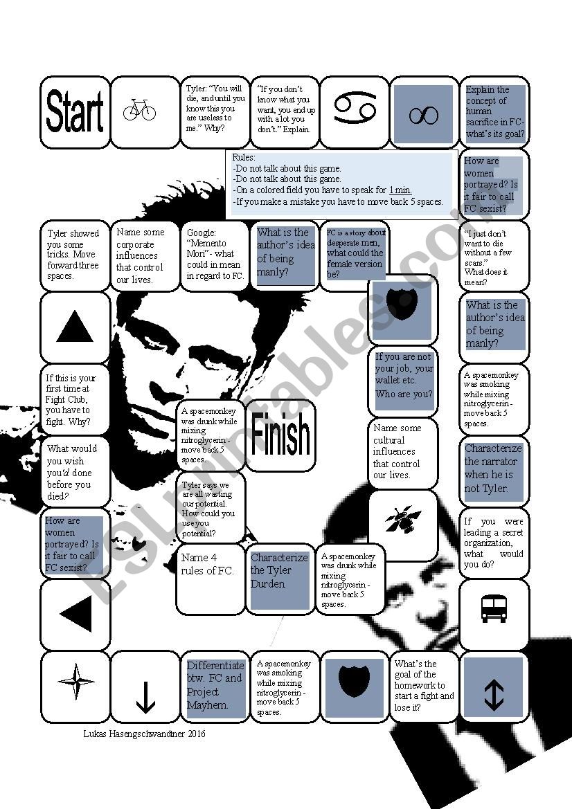 Fight Club: Board Game worksheet