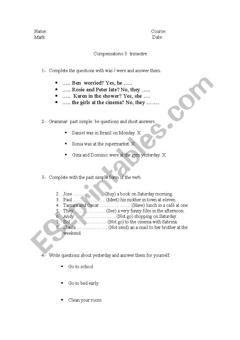 A bit of everything  worksheet