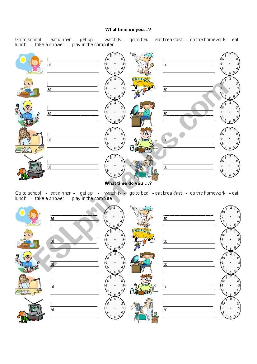 Daily Routine worksheet